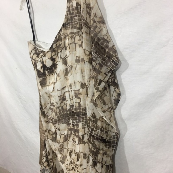 3/$30 Bebe Silk Snake Print 1 Shoulder Mini dress - Picture 5 of 8